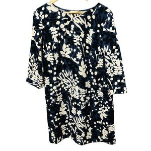 Boden Navy and White Floral Dress